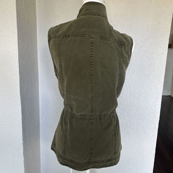 NWT Lucky Brand Green Military Lyocell Vest With Cinch Waist Small (MSRP $99) - Picture 4 of 12